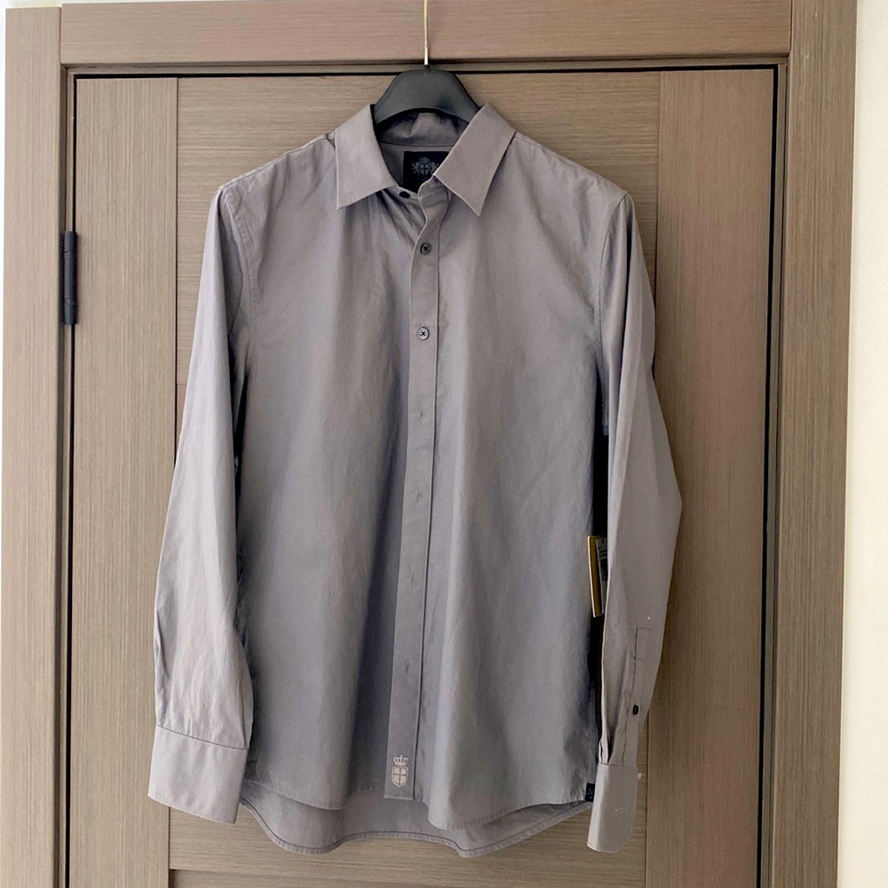 BNWT Juicy Couture for men Grey size Large Dirty English Button down shirt